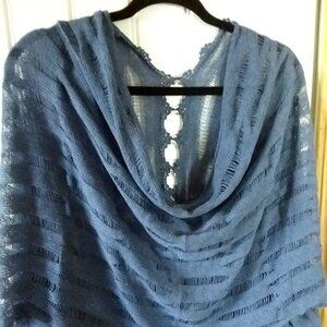 Luxury Organic Cotton-Linen Poncho with Rhinestone Accents – Designer Lightweigh